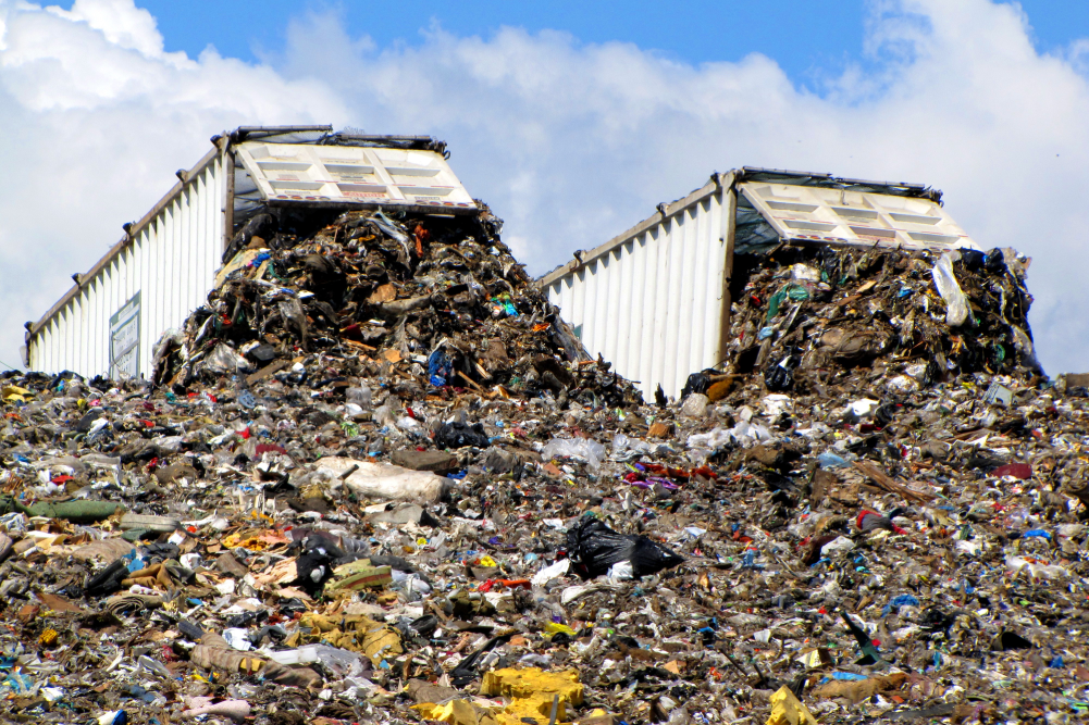 landfill filled with garbage